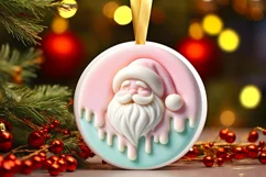 3d Martzipan Santa Christmas Ornament Sublimation PNG Product Image 3
