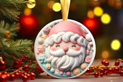 3d Martzipan Santa Christmas Ornament Sublimation PNG Product Image 1