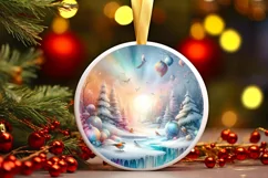 Pastell 3D Birds Winter Scene Sublimation PNG Product Image 1