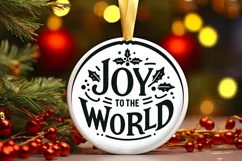 Joy to the World Vector Ornament Sublimation PNG Product Image 1