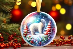 Watercolor 3D Polar Bear Winter Scene Sublimation PNG Product Image 3