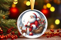 Santa Center Winter Watercolor Christmas Ornament Product Image 3