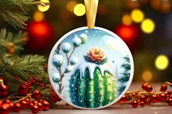 Melting Winter Scene with Cactus Sublimation PNG Product Image 1