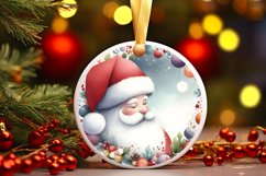 Santa Winter Watercolor Christmas Ornament Sublimation PNG Product Image 3