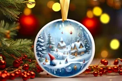 Melting Winter Scene with Gnome Sublimation PNG Product Image 3