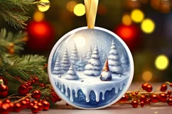 Melting Winter Scene with Gnome Sublimation PNG Product Image 3