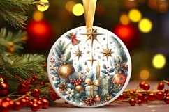 Holiday Blessings Winter Round Christmas Ornament Product Image 3