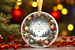 Winter Scene with Holiday Blessings Sublimation PNG Product Image 1