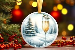 Champaigne Winter Scene Sublimation PNG Product Image 1