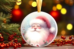 Santa Round Christmas Ornament Sublimation PNG Product Image 3