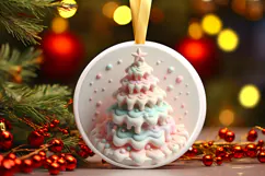 Round Christmass Ornament Sublimation|Clipart Product Image 1
