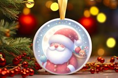 Santa Round Ornament Sublimation PNG Product Image 1