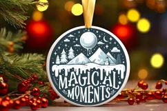 3D Magical Moments Round Ornament Sublimation PNG Product Image 3