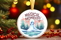 3D Magical Moments Round Ornament Sublimation PNG Product Image 3