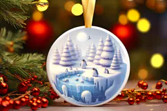 Round Christmass Ornament Sublimation|Clipart Product Image 1