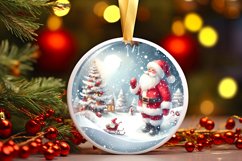 Santa Round Ornament Sublimation PNG Product Image 3