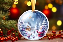 Santa Round Ornament Sublimation PNG Product Image 3