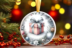 Round Christmass Ornament Sublimation|Clipart Product Image 1