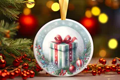 Round Christmass Ornament Sublimation|Clipart Product Image 1