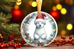 Polar Bear Round Ornament Sublimation PNG Product Image 1