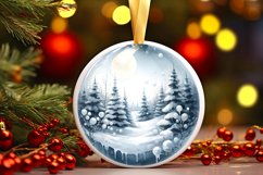 3D Winter Scene Spain Round Christmas Ornament Sublimation Product Image 3