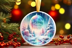 3D Winter Scene with Flowers PNG Product Image 3