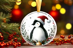 Round Christmass Ornament Sublimation|Clipart Product Image 1