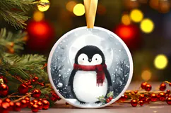 Round Christmass Ornament Sublimation|Clipart Product Image 1