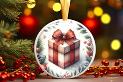Round Christmass Ornament Sublimation|Clipart Product Image 1