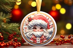 3D Winter Scene with Santa's Girl Ornament Sublimation PNG Product Image 2
