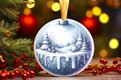 3D Winter Scene Tour Eiffel Ornament Sublimation PNG Product Image 3