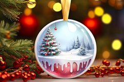 3D Winter Scene Tour Eiffel Ornament Sublimation PNG Product Image 3