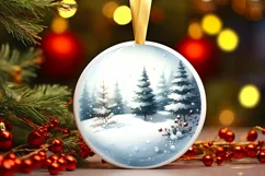 Winter Christmas Ball Scene Sublimation PNG Product Image 3