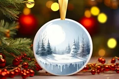 Winter Christmas Ball Scene Sublimation PNG Product Image 1