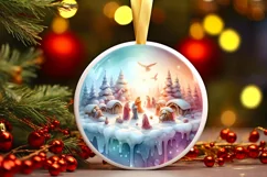 Nativity Winter Christmas Ball Scene Sublimation PNG Product Image 1