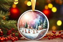 Nativity Winter Christmas Ball Scene Sublimation PNG Product Image 3