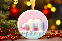 Round Christmass Ornament Sublimation|Clipart Product Image 1