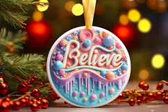 Round Christmass Ornament Sublimation|Clipart Product Image 1