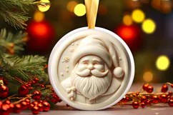 Round Christmass Ornament Sublimation|Clipart Product Image 1