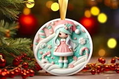 Santa's Girl Type Treatment Ornament Product Image 3