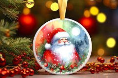 Watercolor Santa Ornament Sublimation PNG Product Image 3