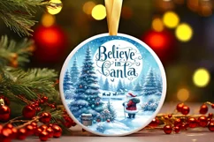 Believe in Santa Winter Scene Sublimation PNG Product Image 3