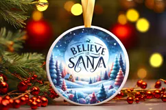 Round Christmass Ornament Sublimation|Clipart Product Image 1