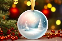Winter Christmas Ball Scene Sublimation PNG Product Image 3