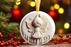 Christmas Fairy with Melting Edges Round Ornament Product Image 1