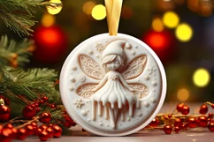 Christmas Fairy with Melting Edges Round Ornament Product Image 2