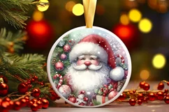 Detailed Winter Santa Round Image PNG Product Image 2