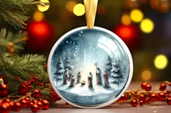 Nativity Winter Christmas Scene Sublimation PNG Product Image 1