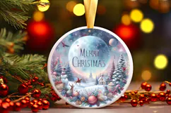 Round Christmass Ornament Sublimation|Clipart Product Image 1