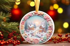 Detailed Christmas Candy Scene Sublimation PNG Product Image 3
